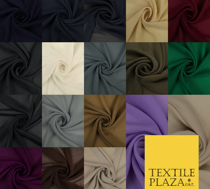 18 COLOURS - Premium Plain DOUBLE Georgette Chiffon Sheer Dress Polyester Fabric