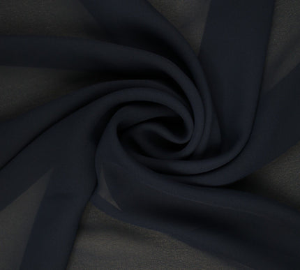 18 COLOURS - Premium Plain DOUBLE Georgette Chiffon Sheer Dress Polyester Fabric