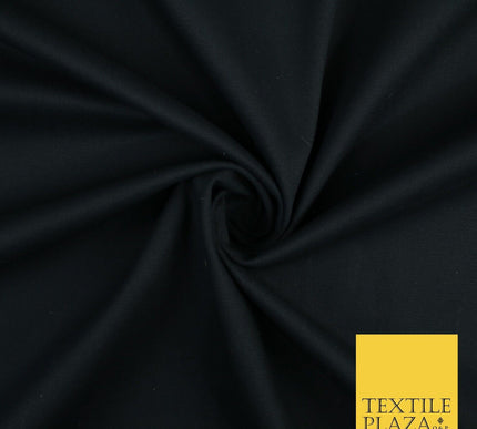 BLACK Smooth Stretch Cotton Drill Fabric Twill Upholstery Uniform Work 59" 8661