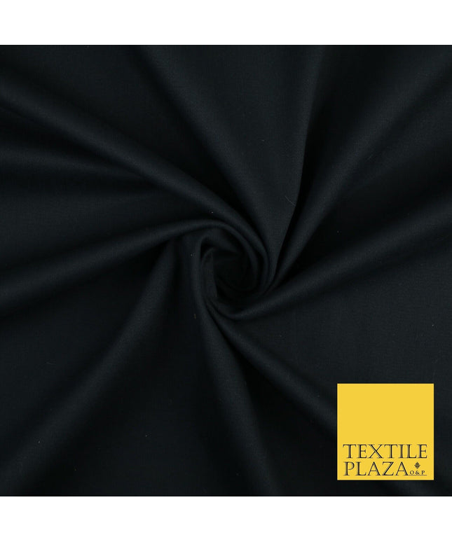 BLACK Smooth Stretch Cotton Drill Fabric Twill Upholstery Uniform Work 59" 8661