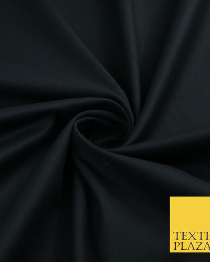 BLACK Smooth Stretch Cotton Drill Fabric Twill Upholstery Uniform Work 59" 8661