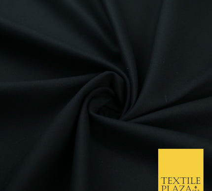 BLACK Smooth Stretch Cotton Drill Fabric Twill Upholstery Uniform Work 59" 8661