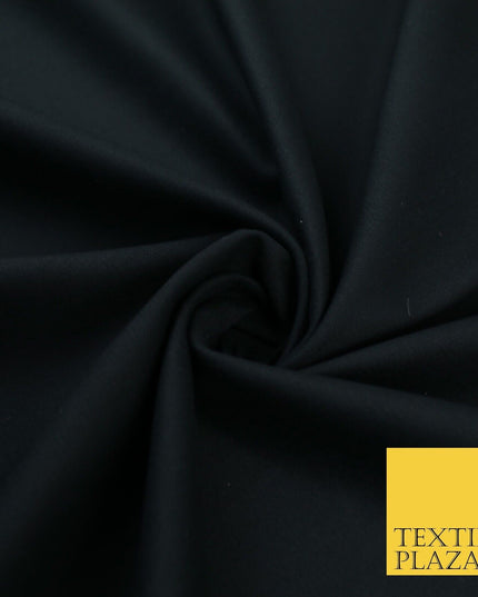 BLACK Smooth Stretch Cotton Drill Fabric Twill Upholstery Uniform Work 59" 8661