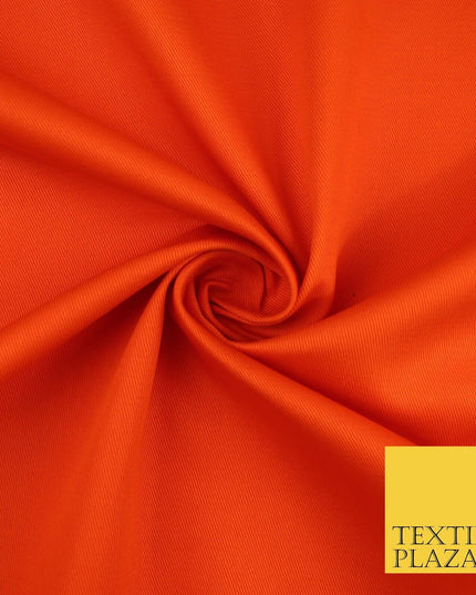 ORANGE 100% Cotton Drill Fabric Twill Upholstery Uniform Workwear Craft 60" 8658