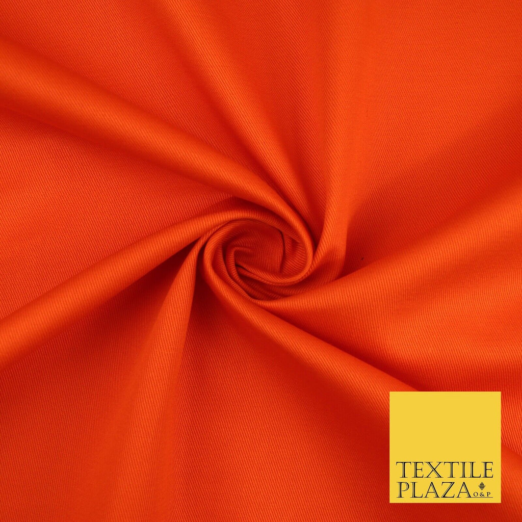 ORANGE 100% Cotton Drill Fabric Twill Upholstery Uniform Workwear Craft 60" 8658