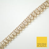 Gold Metallic Ribbon & Pearl Trim Border Ribbon Gota Lace 2cm Wide X690