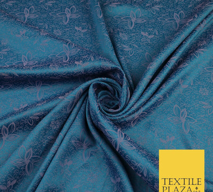 6 COLOURS - Floral Vine Outline Woven Jacquard Dress Fabric 45" Wide