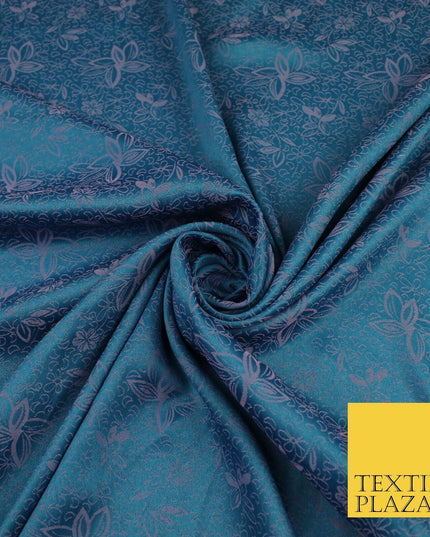 6 COLOURS - Floral Vine Outline Woven Jacquard Dress Fabric 45" Wide