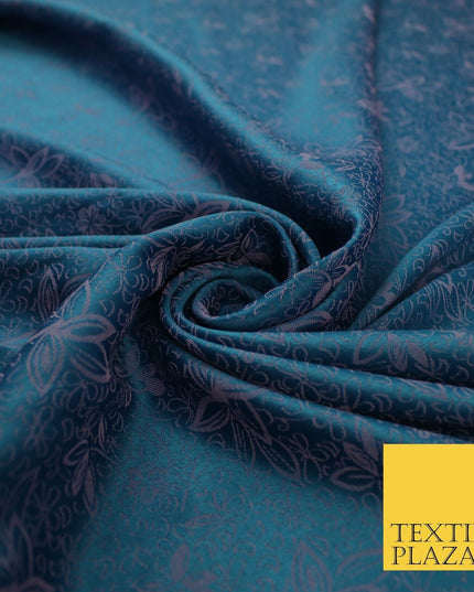 6 COLOURS - Floral Vine Outline Woven Jacquard Dress Fabric 45" Wide