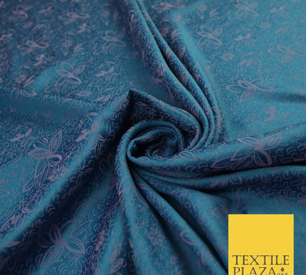 6 COLOURS - Floral Vine Outline Woven Jacquard Dress Fabric 45" Wide