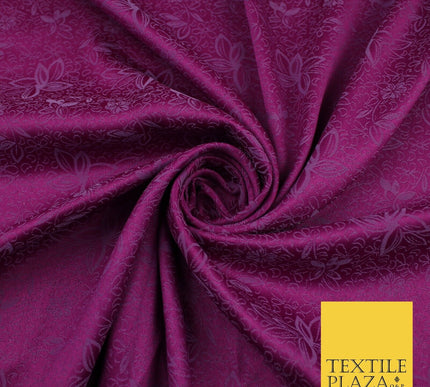 6 COLOURS - Floral Vine Outline Woven Jacquard Dress Fabric 45" Wide