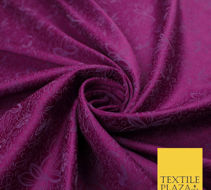 6 COLOURS - Floral Vine Outline Woven Jacquard Dress Fabric 45" Wide