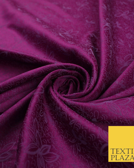 6 COLOURS - Floral Vine Outline Woven Jacquard Dress Fabric 45" Wide