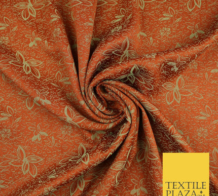 6 COLOURS - Floral Vine Outline Woven Jacquard Dress Fabric 45" Wide