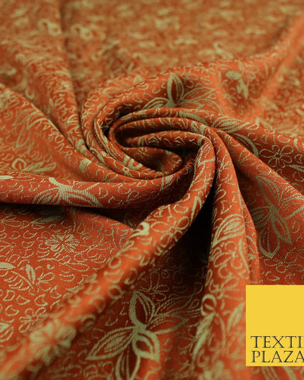 6 COLOURS - Floral Vine Outline Woven Jacquard Dress Fabric 45" Wide