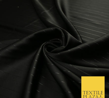 16 COLOURS - Fine Lurex Striped Silky Smooth Sateen Satin Fabric Drape Lining