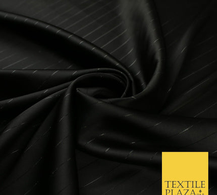 16 COLOURS - Fine Lurex Striped Silky Smooth Sateen Satin Fabric Drape Lining