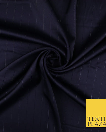 16 COLOURS - Fine Lurex Striped Silky Smooth Sateen Satin Fabric Drape Lining