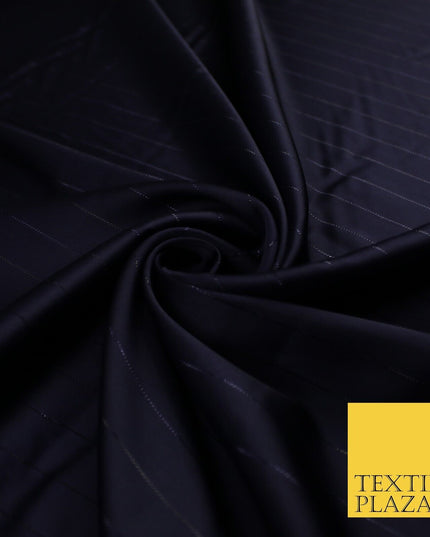 16 COLOURS - Fine Lurex Striped Silky Smooth Sateen Satin Fabric Drape Lining
