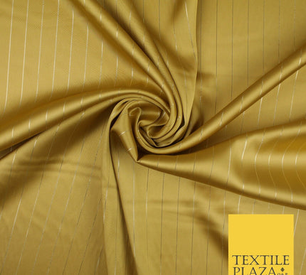 16 COLOURS - Fine Lurex Striped Silky Smooth Sateen Satin Fabric Drape Lining