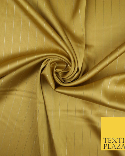 16 COLOURS - Fine Lurex Striped Silky Smooth Sateen Satin Fabric Drape Lining