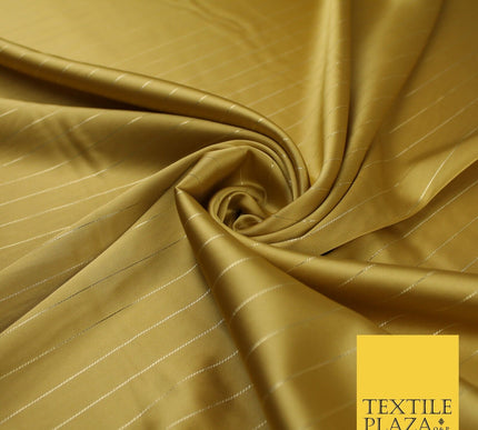 16 COLOURS - Fine Lurex Striped Silky Smooth Sateen Satin Fabric Drape Lining