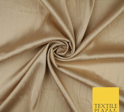 16 COLOURS - Fine Lurex Striped Silky Smooth Sateen Satin Fabric Drape Lining