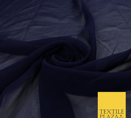 16 COLOURS Premium Plain Dyed Chiffon Fine Soft Georgette Sheer Dress Fabric 58"