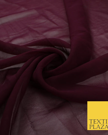 16 COLOURS Premium Plain Dyed Chiffon Fine Soft Georgette Sheer Dress Fabric 58"