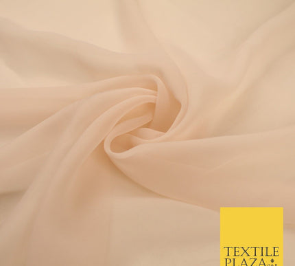 16 COLOURS Premium Plain Dyed Chiffon Fine Soft Georgette Sheer Dress Fabric 58"