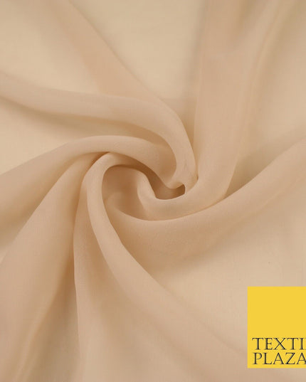 16 COLOURS Premium Plain Dyed Chiffon Fine Soft Georgette Sheer Dress Fabric 58"