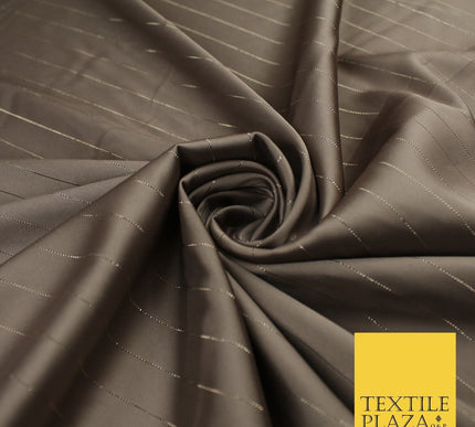 16 COLOURS - Fine Lurex Striped Silky Smooth Sateen Satin Fabric Drape Lining