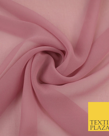 16 COLOURS Premium Plain Dyed Chiffon Fine Soft Georgette Sheer Dress Fabric 58"