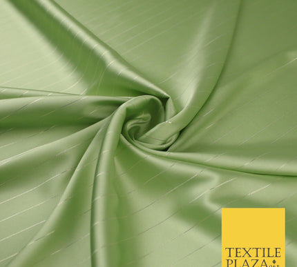 16 COLOURS - Fine Lurex Striped Silky Smooth Sateen Satin Fabric Drape Lining