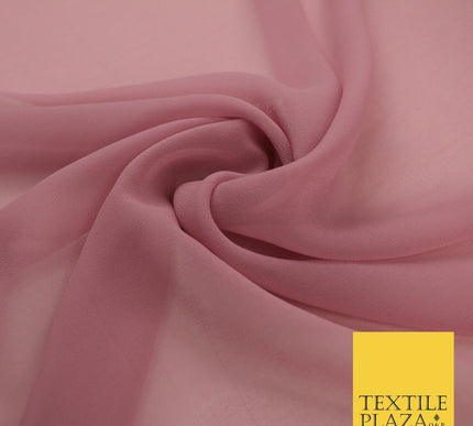 16 COLOURS Premium Plain Dyed Chiffon Fine Soft Georgette Sheer Dress Fabric 58"