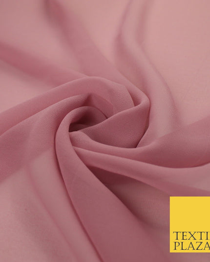 16 COLOURS Premium Plain Dyed Chiffon Fine Soft Georgette Sheer Dress Fabric 58"