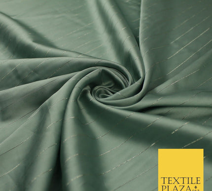 16 COLOURS - Fine Lurex Striped Silky Smooth Sateen Satin Fabric Drape Lining