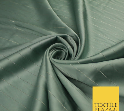 16 COLOURS - Fine Lurex Striped Silky Smooth Sateen Satin Fabric Drape Lining