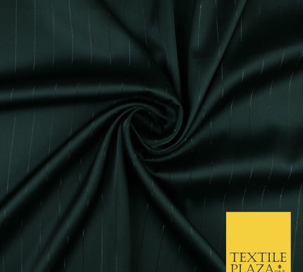 16 COLOURS - Fine Lurex Striped Silky Smooth Sateen Satin Fabric Drape Lining
