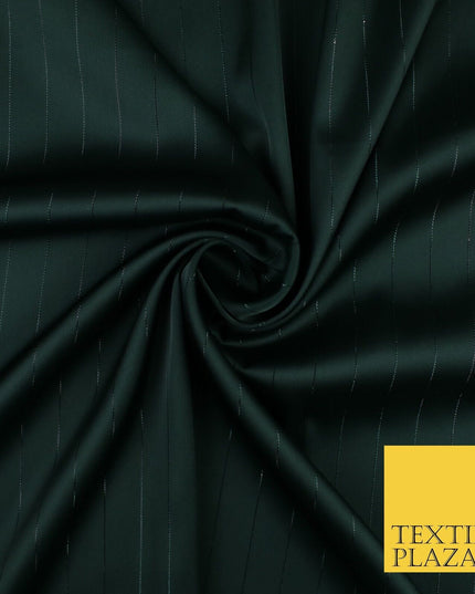16 COLOURS - Fine Lurex Striped Silky Smooth Sateen Satin Fabric Drape Lining