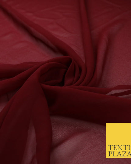 16 COLOURS Premium Plain Dyed Chiffon Fine Soft Georgette Sheer Dress Fabric 58"