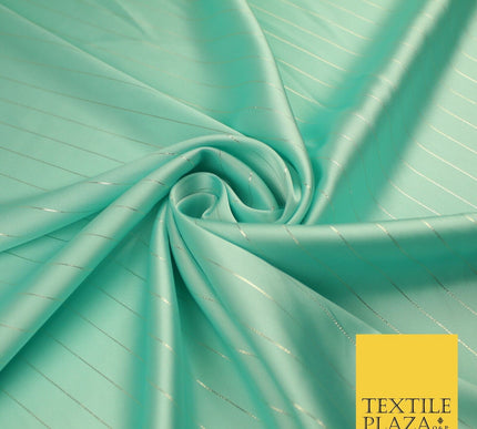 16 COLOURS - Fine Lurex Striped Silky Smooth Sateen Satin Fabric Drape Lining