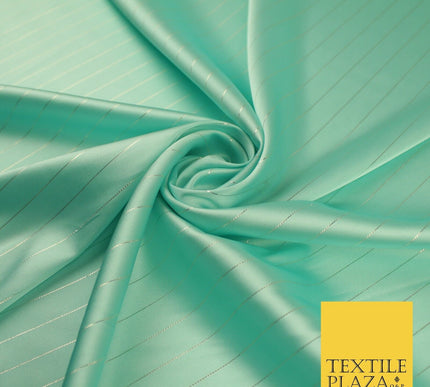 16 COLOURS - Fine Lurex Striped Silky Smooth Sateen Satin Fabric Drape Lining