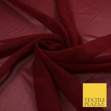 16 COLOURS Premium Plain Dyed Chiffon Fine Soft Georgette Sheer Dress Fabric 58"