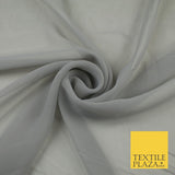 16 COLOURS Premium Plain Dyed Chiffon Fine Soft Georgette Sheer Dress Fabric 58"