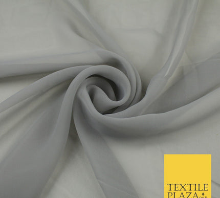 16 COLOURS Premium Plain Dyed Chiffon Fine Soft Georgette Sheer Dress Fabric 58"