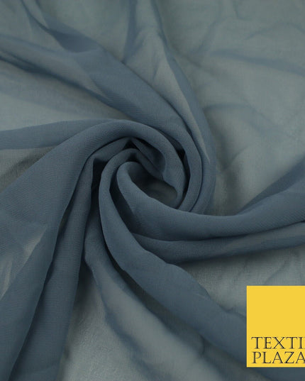 16 COLOURS Premium Plain Dyed Chiffon Fine Soft Georgette Sheer Dress Fabric 58"