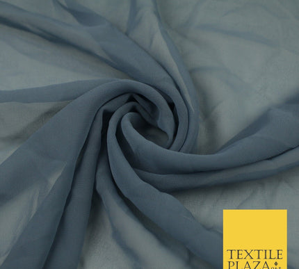 16 COLOURS Premium Plain Dyed Chiffon Fine Soft Georgette Sheer Dress Fabric 58"
