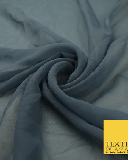 16 COLOURS Premium Plain Dyed Chiffon Fine Soft Georgette Sheer Dress Fabric 58"