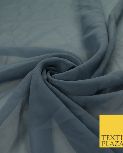 16 COLOURS Premium Plain Dyed Chiffon Fine Soft Georgette Sheer Dress Fabric 58"